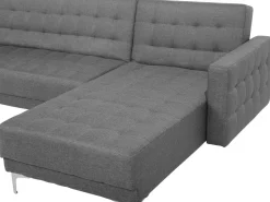 Beliani 5-Istuttava Kulmavuodesohva Kangas Vasenk. Vaaleanharmaa Aberdeen Store