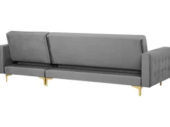 Beliani 4-Istuttava Kulmavuodesohva Sametti Vasenk. Harmaa Aberdeen Fashion
