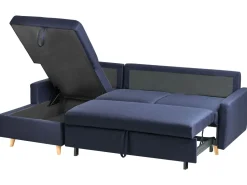 Beliani 4-Istuttava Kulmavuodesohva Säilytystilalla Oikeak. Laivastonsininen Flakk Cheap