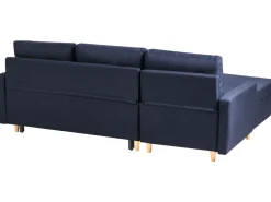 Beliani 4-Istuttava Kulmavuodesohva Säilytystilalla Oikeak. Laivastonsininen Flakk Cheap
