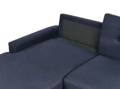 Beliani 4-Istuttava Kulmavuodesohva Säilytystilalla Oikeak. Laivastonsininen Flakk Cheap