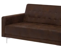 Beliani 4-Istuttava Kulmavuodesohva Keinonahka Vasenk. Ruskea Aberdeen Best Sale