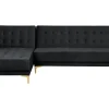 Beliani 4-Istuttava Kulmavuodesohva Sametti Oikeak. Musta Aberdeen Discount