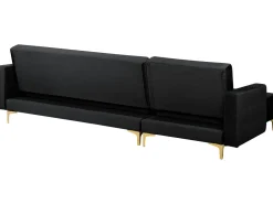 Beliani 4-Istuttava Kulmavuodesohva Sametti Oikeak. Musta Aberdeen Discount