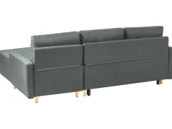Beliani 4-Istuttava Kulmavuodesohva Säilytystilalla Vasenk. Tummanharmaa Flakk Shop