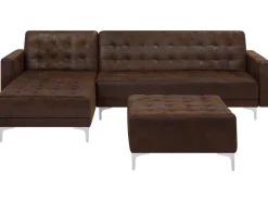 Beliani 4-Istuttava Kulmavuodesohva Ja Rahi Keinonahka Oikeak. Ruskea Aberdeen Sale