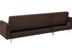 Beliani 4-Istuttava Kulmavuodesohva Ja Rahi Keinonahka Oikeak. Ruskea Aberdeen Sale