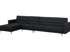 Beliani 5-Istuttava Kulmavuodesohva Kangas Oikeak. Grafiitinharmaa Aberdeen Flash Sale