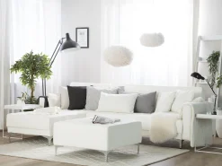 Beliani 4-Istuttava Kulmavuodesohva Ja Rahi Keinonahka Oikeak. Valkoinen Aberdeen Store