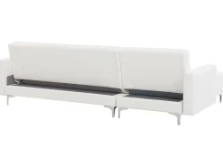 Beliani 4-Istuttava Kulmavuodesohva Ja Rahi Keinonahka Oikeak. Valkoinen Aberdeen Store