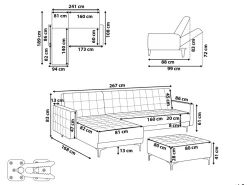 Beliani 4-Istuttava Kulmavuodesohva Ja Rahi Keinonahka Oikeak. Valkoinen Aberdeen Store