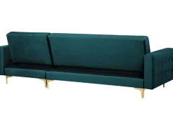 Beliani 4-Istuttava Kulmavuodesohva Sametti Vasenk. Sinivihrea Aberdeen Outlet