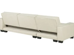 Beliani 3-Istuttava Kulmavuodesohva Kangas Oikeak. Beige Romedal Store