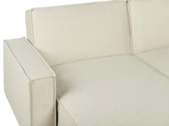 Beliani 3-Istuttava Kulmavuodesohva Kangas Oikeak. Beige Romedal Store