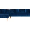 Beliani 4-Istuttava Kulmavuodesohva Sametti Oikeak. Laivastonsininen Vadso New