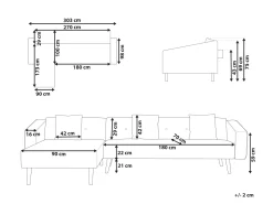 Beliani 4-Istuttava Kulmavuodesohva Sametti Oikeak. Laivastonsininen Vadso New