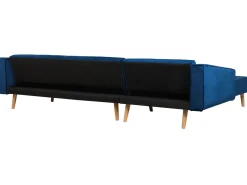 Beliani 4-Istuttava Kulmavuodesohva Sametti Oikeak. Laivastonsininen Vadso New