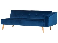 Beliani 4-Istuttava Kulmavuodesohva Sametti Oikeak. Laivastonsininen Vadso New