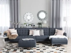 Beliani 5-Istuttava Kulmavuodesohva Ja Rahi Kangas Vasenk. Tummanharmaa Aberdeen Clearance