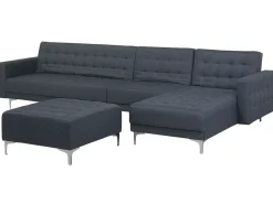 Beliani 5-Istuttava Kulmavuodesohva Ja Rahi Kangas Vasenk. Tummanharmaa Aberdeen Clearance