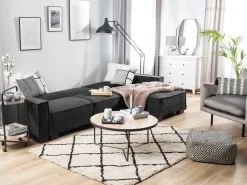 Beliani 3-Istuttava Kulmavuodesohva Kangas Vasenk. Grafiitinharmaa Romedal Best