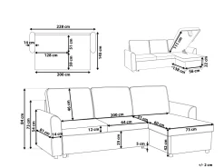 Beliani 3-Istuttava Kulmavuodesohva Säilytystilalla Keinonahka Vasenk. Ruskea Nesna Best Sale