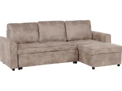 Beliani 3-Istuttava Kulmavuodesohva Säilytystilalla Keinonahka Vasenk. Ruskea Nesna Best Sale