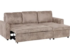 Beliani 3-Istuttava Kulmavuodesohva Säilytystilalla Keinonahka Vasenk. Ruskea Nesna Best Sale