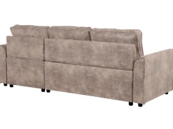 Beliani 3-Istuttava Kulmavuodesohva Säilytystilalla Keinonahka Vasenk. Ruskea Nesna Best Sale