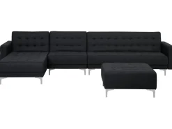 Beliani 5-Istuttava Kulmavuodesohva Ja Rahi Kangas Oikeak. Grafiitinharmaa Aberdeen Flash Sale