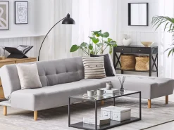 Beliani 4-Istuttava Kulmavuodesohva Kangas Vasenk. Vaaleanharmaa Alsten Discount