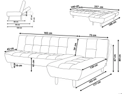 Beliani 4-Istuttava Kulmavuodesohva Kangas Vasenk. Vaaleanharmaa Alsten Discount