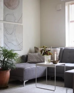 Beliani 4-Istuttava Kulmavuodesohva Ja Rahi Kangas Oikeak. Vaaleanharmaa Aberdeen Outlet