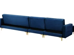 Beliani 5-Istuttava Kulmavuodesohva Sametti Oikeak. Laivastonsininen Aberdeen Outlet