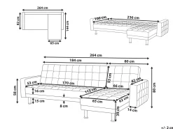 Beliani 4-Istuttava Kulmavuodesohva Kangas Vaaleanharmaa Nesset Online