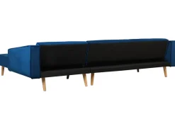 Beliani 4-Istuttava Kulmavuodesohva Sametti Vasenk. Laivastonsininen Vadso Outlet