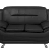 Beliani 2-Istuttava Musta Keinonahkainen Sohva Leira Flash Sale