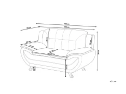 Beliani 2-Istuttava Musta Keinonahkainen Sohva Leira Flash Sale