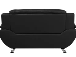 Beliani 2-Istuttava Musta Keinonahkainen Sohva Leira Flash Sale