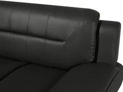 Beliani 2-Istuttava Musta Keinonahkainen Sohva Leira Flash Sale