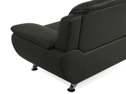 Beliani 2-Istuttava Musta Keinonahkainen Sohva Leira Flash Sale