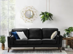 Beliani 3-Istuttava Musta Sohva Lokka Shop