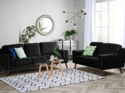 Beliani 3-Istuttava Musta Sohva Lokka Shop