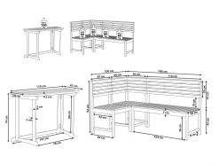 Beliani 4-Istuttava Parvekesetti Vaalea Akasiapuu Treia Clearance