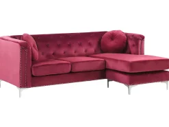 Beliani 3-Istuttava Punainen Vasenk. Kulmasohva Flen Cheap