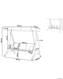 Beliani 3-Istuttava Puutarhakeinu Harmaa Bogart Shop