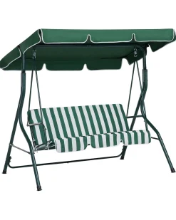 Beliani 3-Istuttava Puutarhakeinu Vihrea/Valkoinen Chaplin Fashion