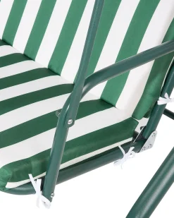 Beliani 3-Istuttava Puutarhakeinu Vihrea/Valkoinen Chaplin Fashion