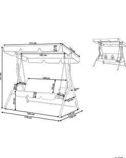 Beliani 3-Istuttava Puutarhakeinu Vihrea/Valkoinen Chaplin Fashion