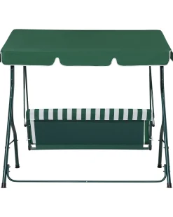 Beliani 3-Istuttava Puutarhakeinu Vihrea/Valkoinen Chaplin Fashion